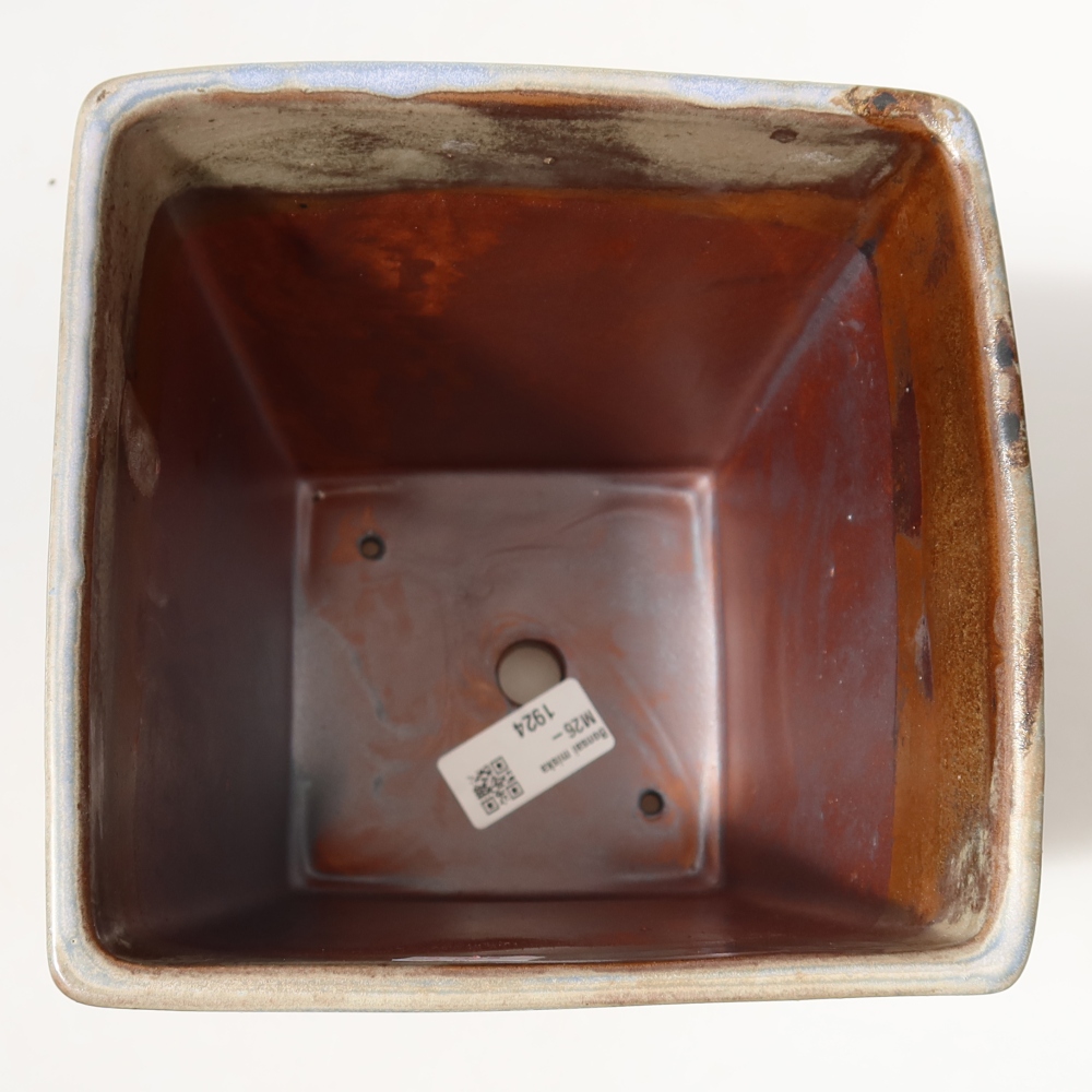 Ceramiczna miska do bonsai 15 x 15 x 19,5 cm, kolor brązowo-niebieski