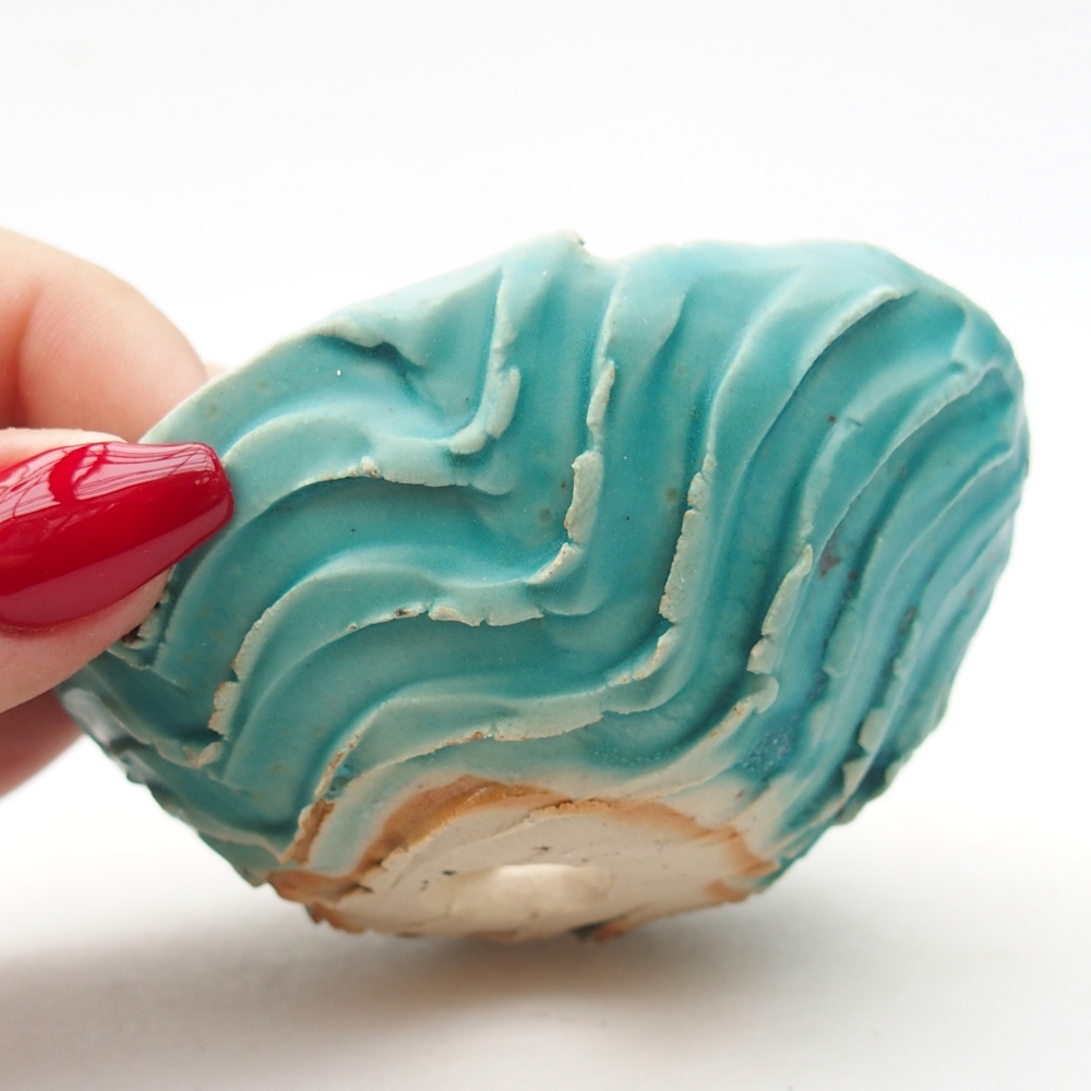 Ceramiczna skorupa 8,5 x 8 x 4 cm, kolor niebieski