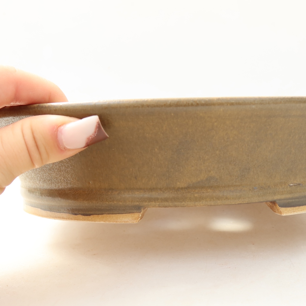Ceramiczna miska do bonsai 24 x 21,5 x 5,5 cm, kolor brązowy