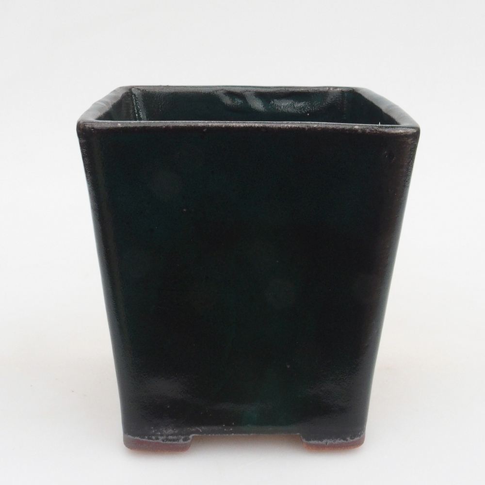 Ceramiczna miska bonsai 10,5 x 10,5 x 10,5 cm, kolor zielony