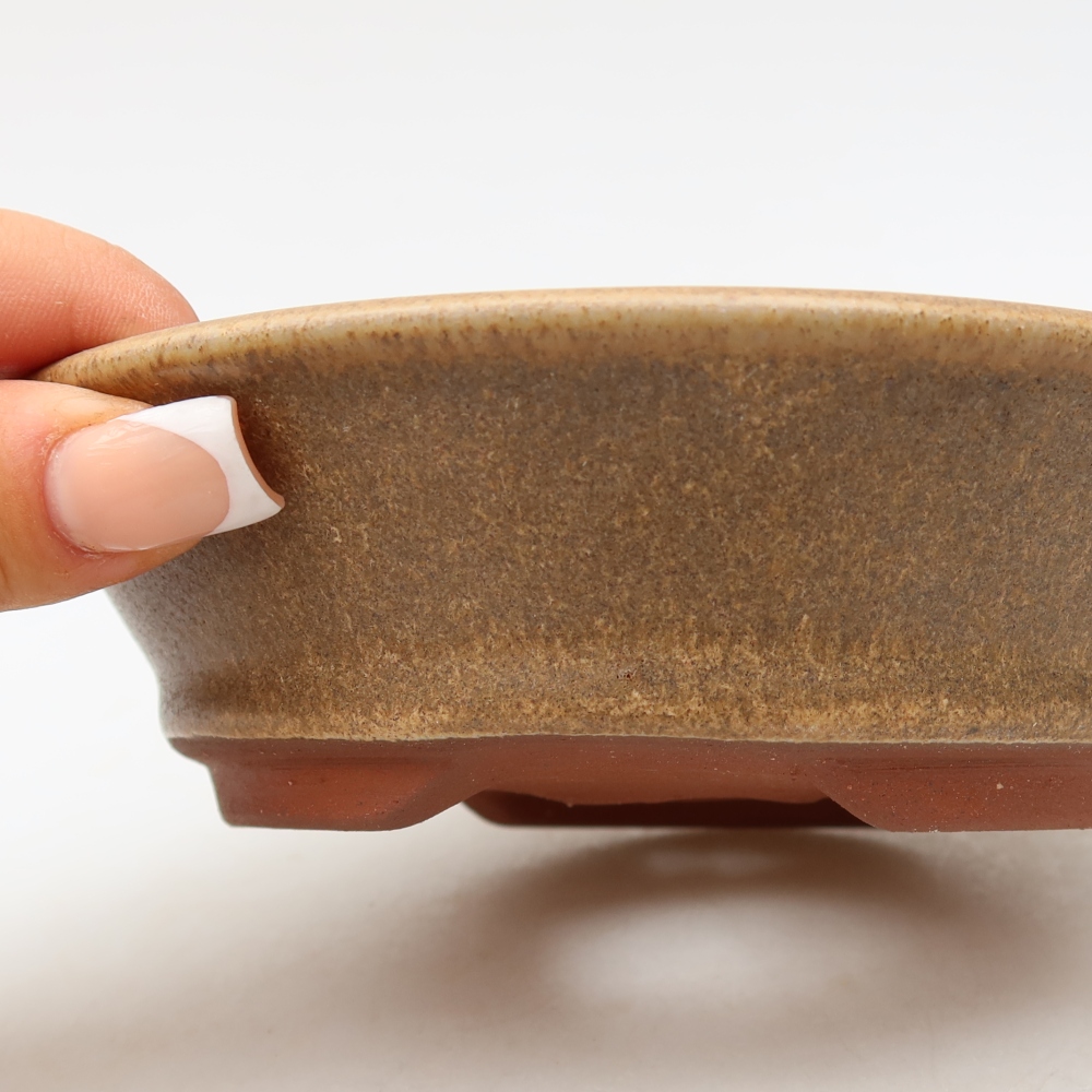 Ceramiczna miska do bonsai 15 x 15 x 4,5 cm, brązowa