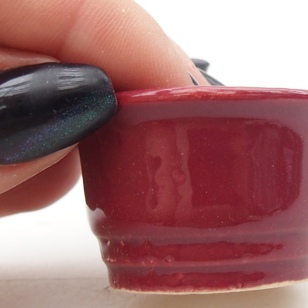 Mini miska do bonsai 4 x 4 x 2 cm, bordowa