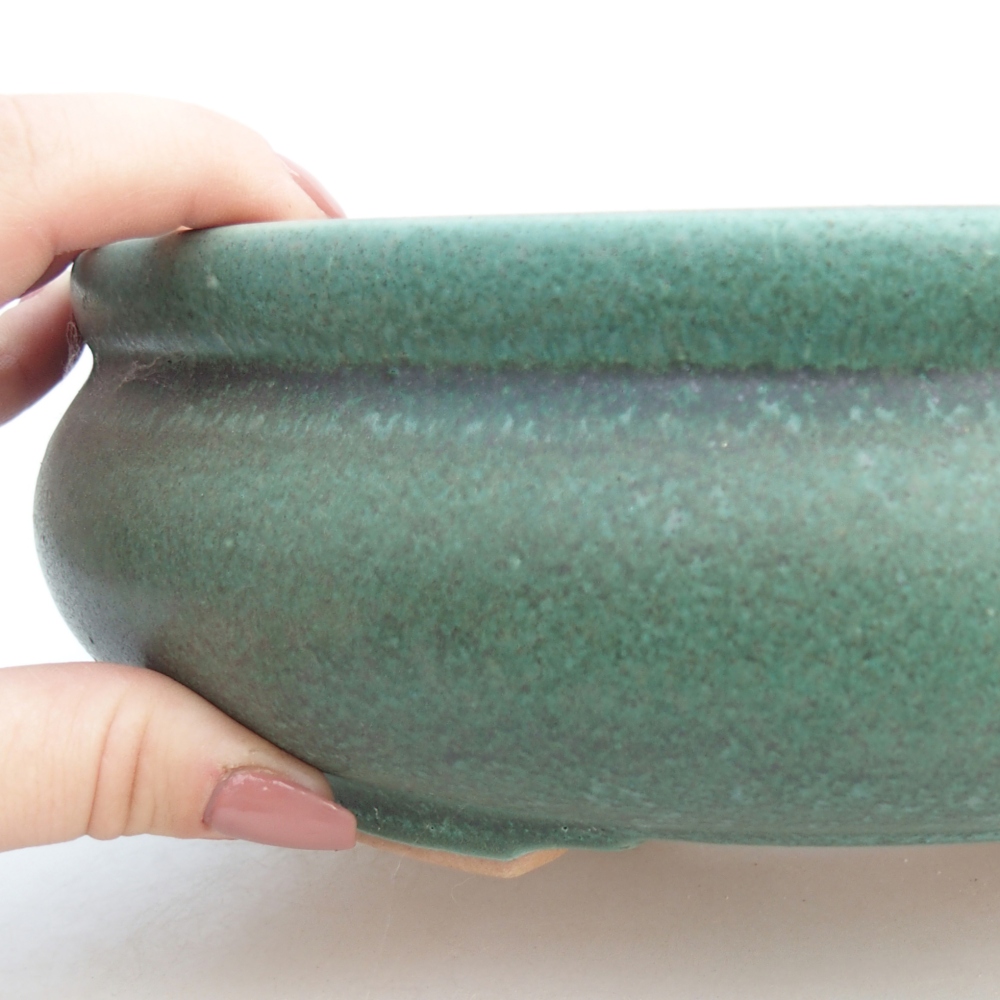 Ceramiczna miska na bonsai 23 x 23 x 8 cm, zielona