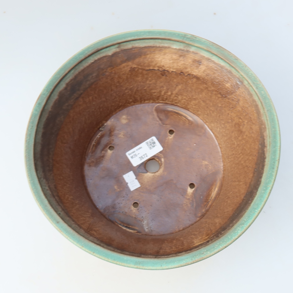 Ceramiczna miska do bonsai 24,5 x 24,5 x 11,5 cm, kolor zielony