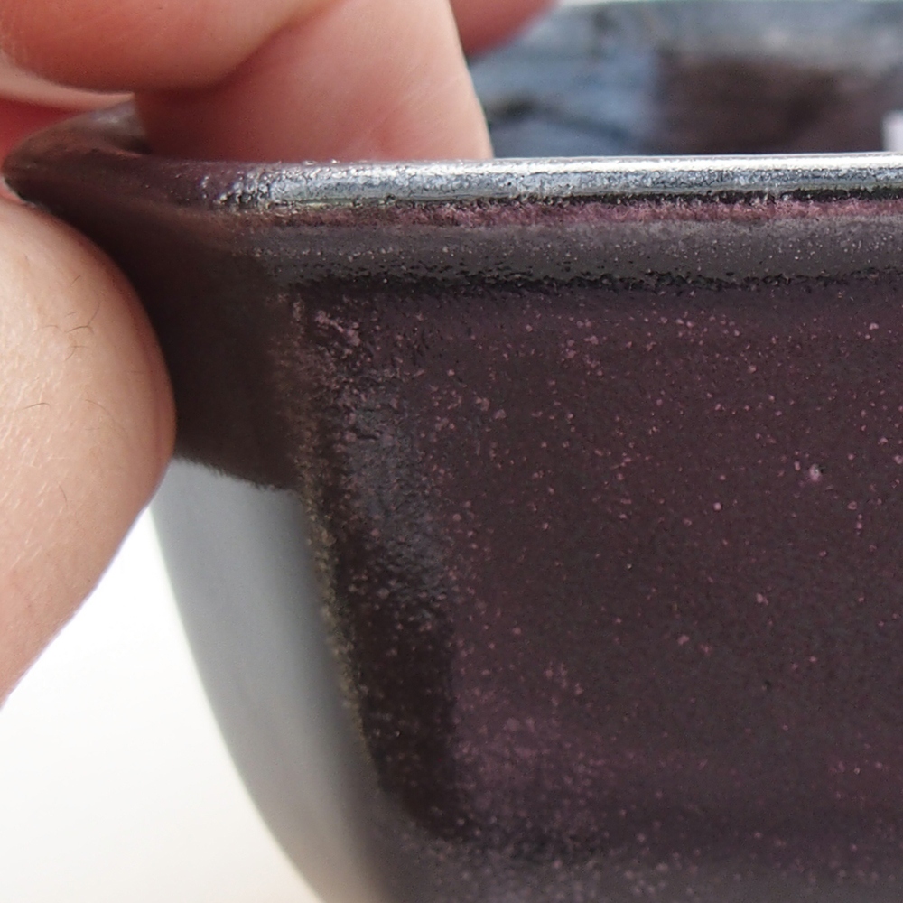 Ceramiczna miska do bonsai 10 x 10 x 6 cm, zielona