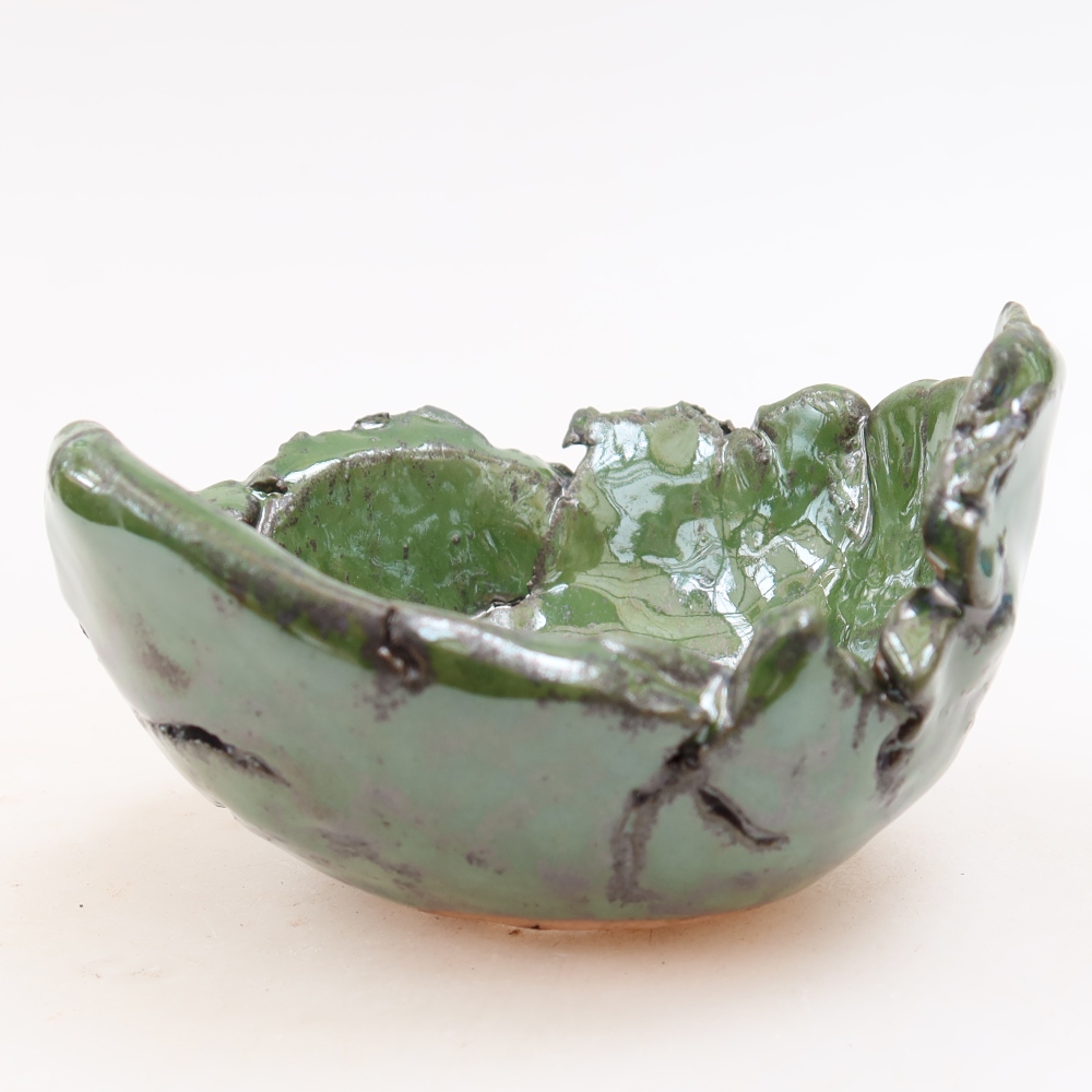 Ceramiczna skorupka  11,5 x 10,5 x 7 cm, kolor zielony
