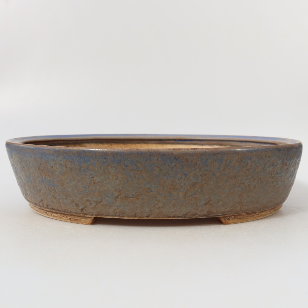 Ceramiczna miska do bonsai 26,5 x 24 x 5,5 cm, kolor niebieski