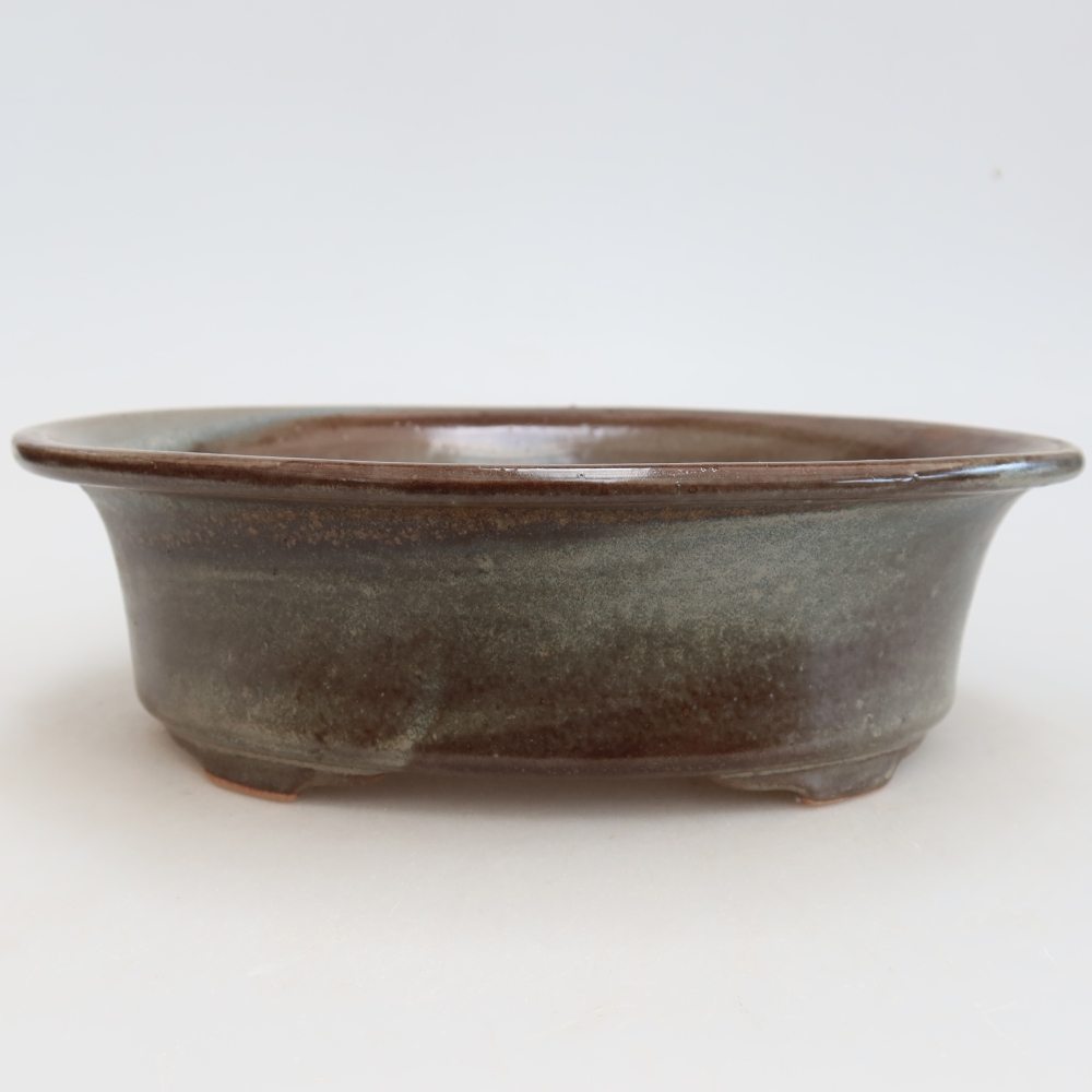 Ceramiczna miska do bonsai 22 x 17,5 x 6,5 cm, kolor brązowy