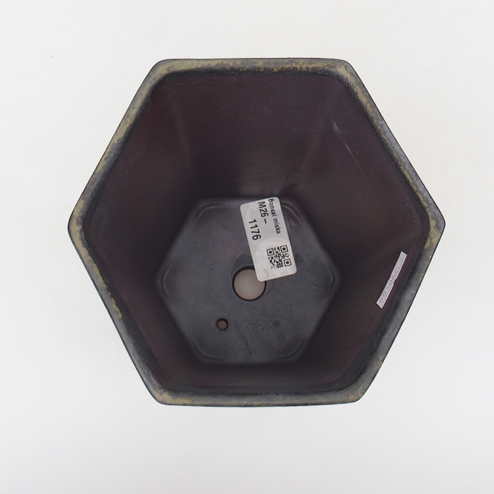 Ceramiczna miska na bonsai 13 x 11,5 x 17 cm, zielono-szara