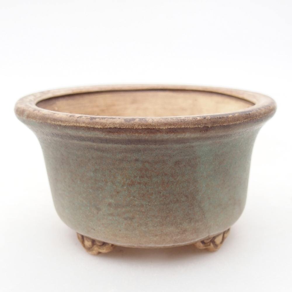Ceramiczna miska do bonsai 9 x 9 x 3,5 cm, kolor zielony