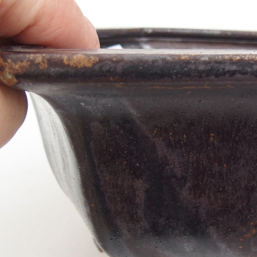 Ceramiczna miska na bonsai 18 x 16 x 9 cm, kolor metaliczny