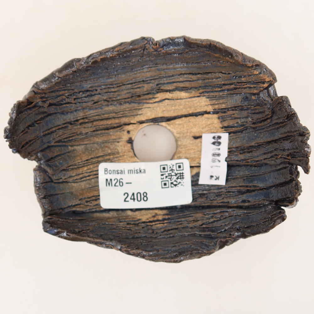 Ceramiczna skorupa  10,5 x 8,5 x 6,5 cm, kolor czarno-zielony