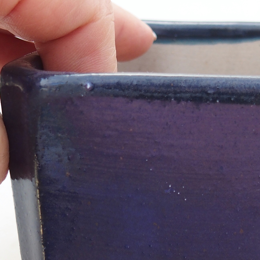 Ceramiczna miska na bonsai 9 x 9 x 7 cm, kolor niebieski