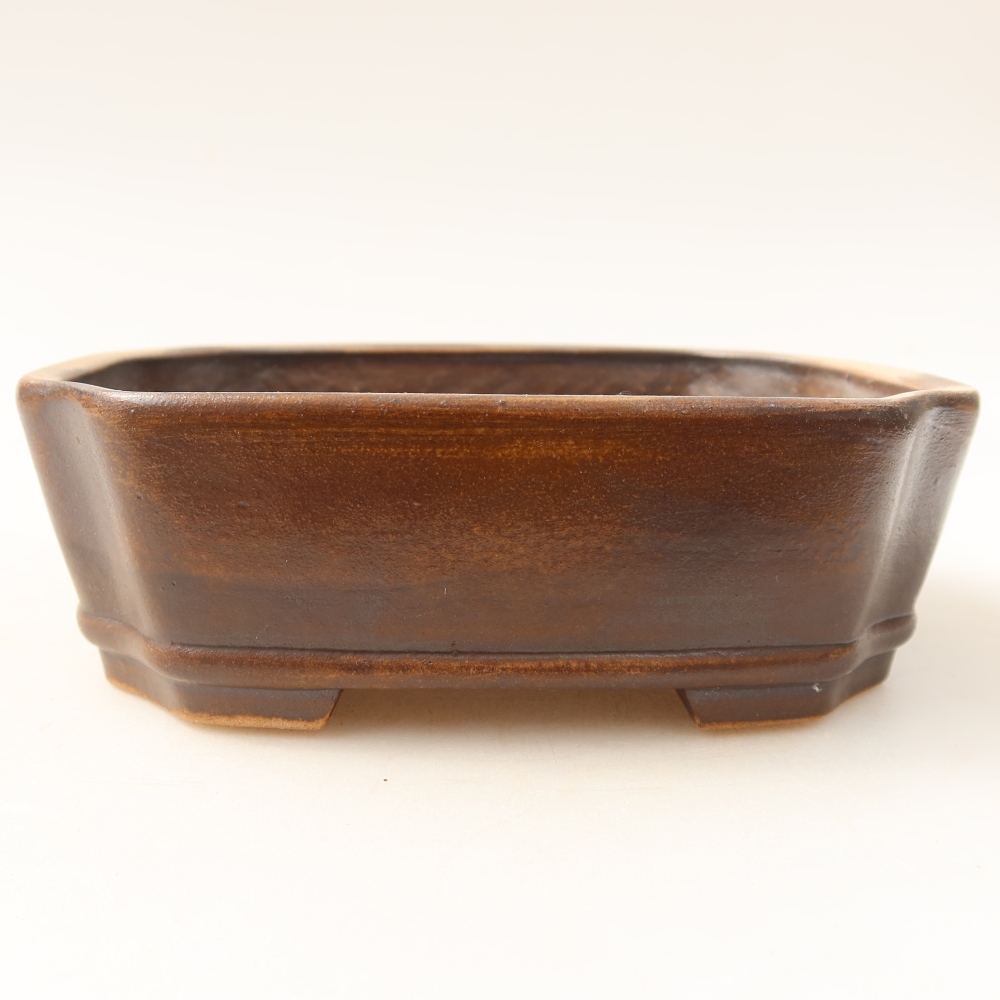 Ceramiczna miska do bonsai 13,5 x 11,5 x 4 cm, kolor brązowy