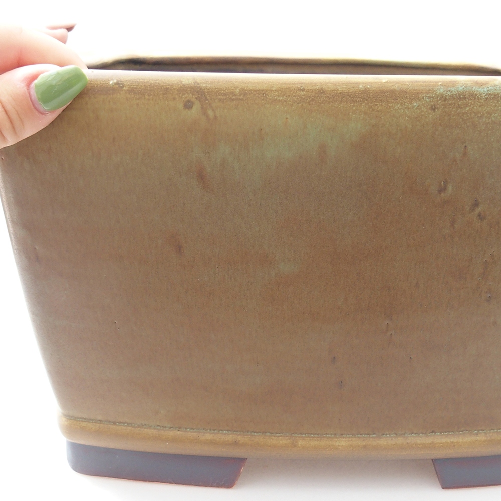 Ceramiczna miska do bonsai 26,5 x 26,5 x 16 cm, zielona