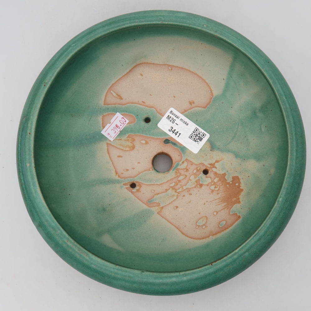 Ceramiczna miska do bonsai 20 x 20 x 7,5 cm, kolor zielony