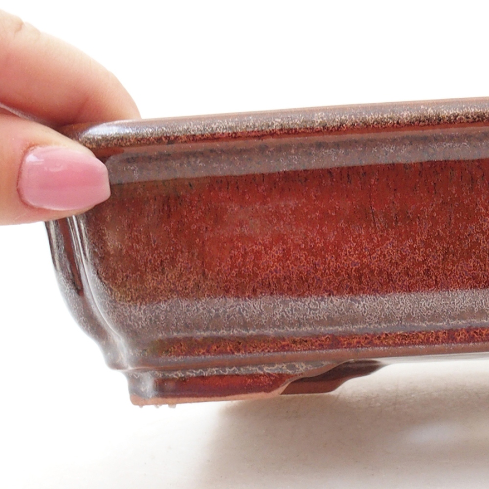 Ceramiczna miska bonsai 18 x 13,5 x 5 cm, kolor brązowy