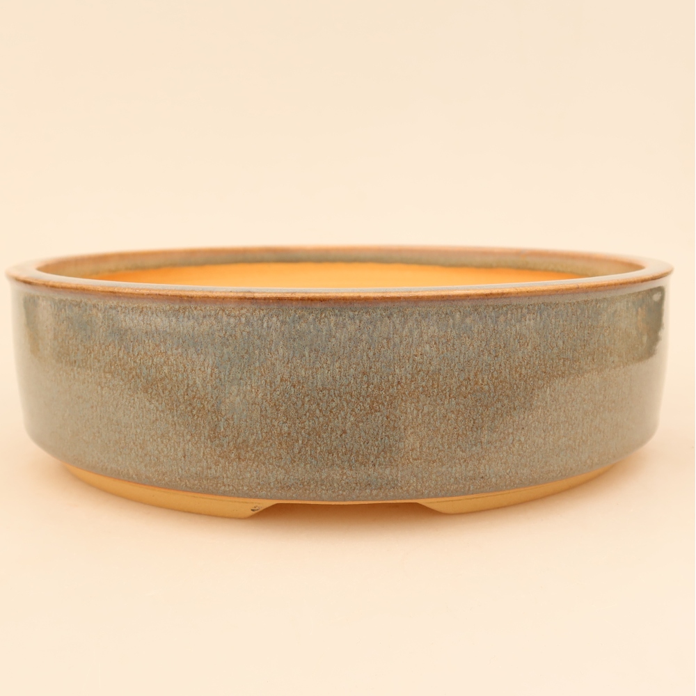 Ceramiczna miska do bonsai 23,5 x 23,5 x 6,5 cm, kolor szary