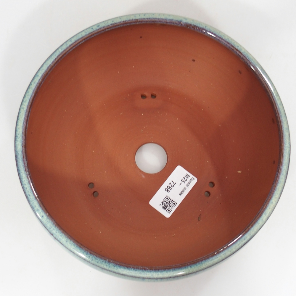 Ceramiczna miska na bonsai 19 x 19 x 6 cm, niebiesko-zielona