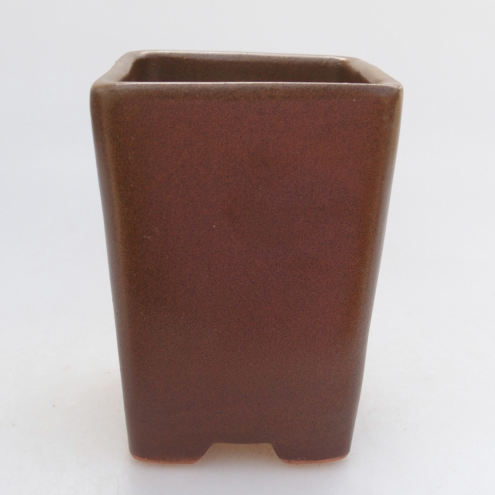 Ceramiczna miska do bonsai 7,5 x 7,5 x 10,5 cm, brązowa