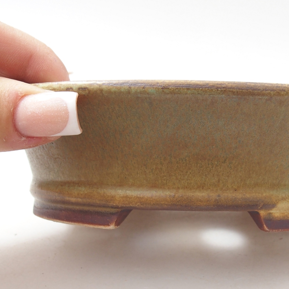 Ceramiczna miska do bonsai 14 x 12,5 x 4 cm, zielona