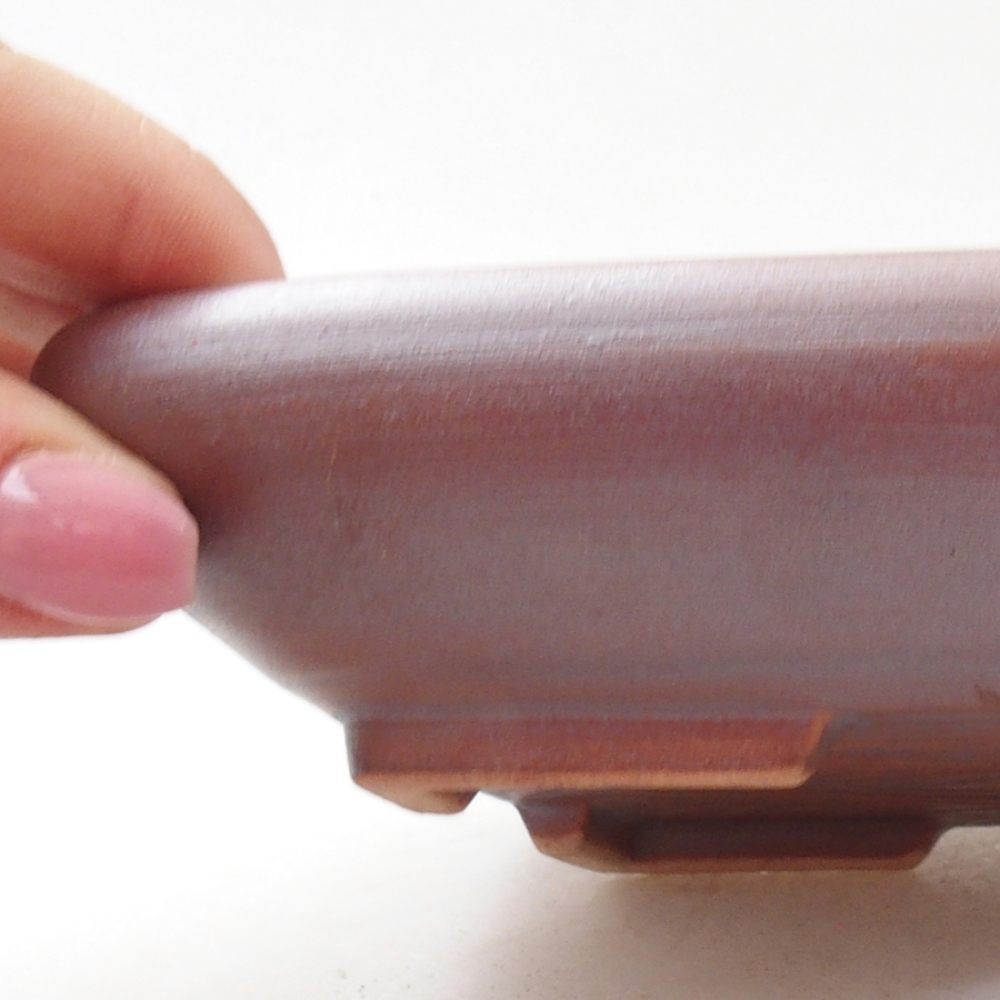 Ceramiczna miska bonsai 17 x 13,5 x 3,5 cm, kolor metaliczny