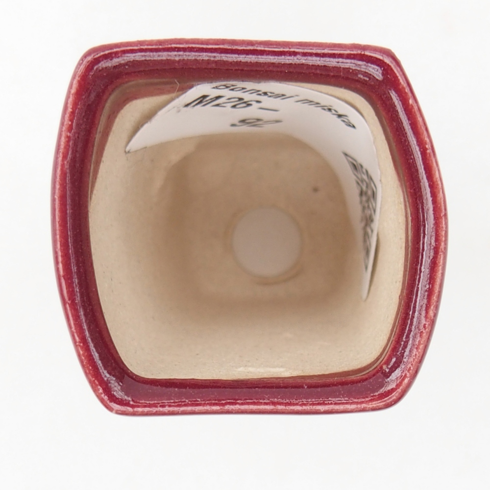 Mini miska do bonsai 3,5 x 3 x 5,5 cm, kolor bordowy