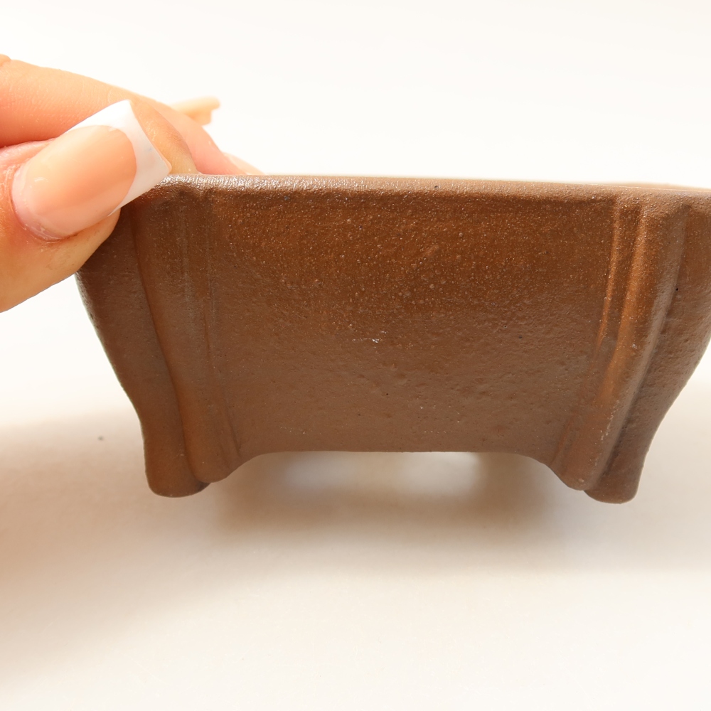 Ceramiczna miska do bonsai 10,5 x 10,5 x 4,5 cm, kolor brązowy