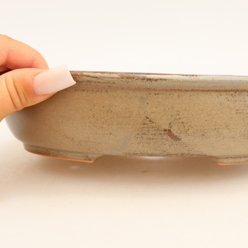 Ceramiczna miska do bonsai 22 x 17 x 5 cm, kolor niebiesko-brązowy