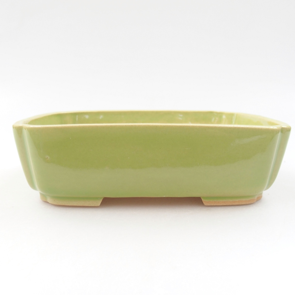 Ceramiczna miska bonsai 15 x 12 x 4,5 cm, kolor zielony