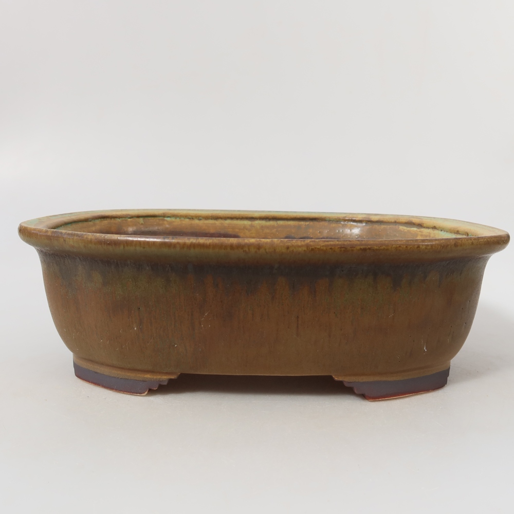Ceramiczna miska do bonsai 25 x 21,5 x 7,5 cm, zielona