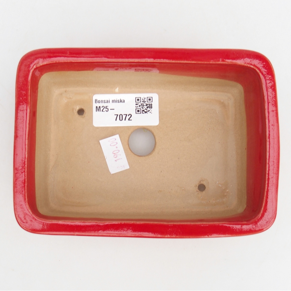 Ceramiczna miska do bonsai 13,5 x 10 x 4,5 cm, kolor czerwony