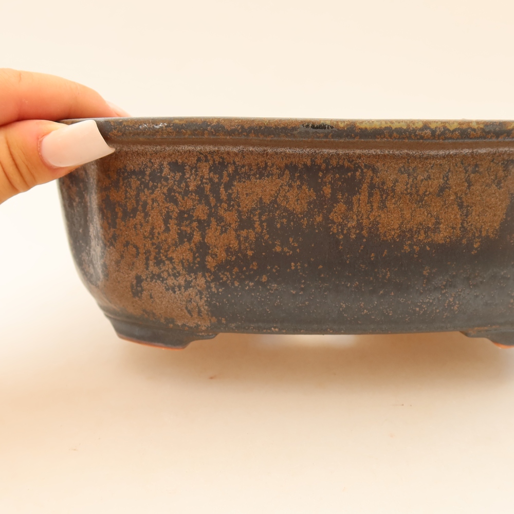 Ceramiczna miska do bonsai 22,5 x 17,5 x 7,5 cm, kolor brązowy
