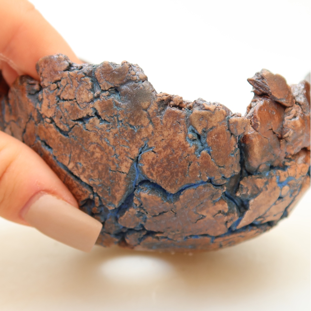 Ceramiczna skorupka 11 x 10,5 x 6,5 cm, kolor niebieski