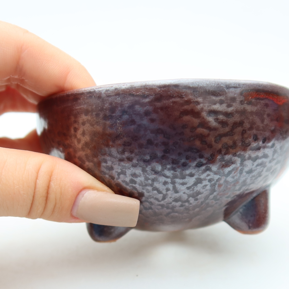 Ceramiczna miska do bonsai 10 x 10 x 5 cm, brązowa