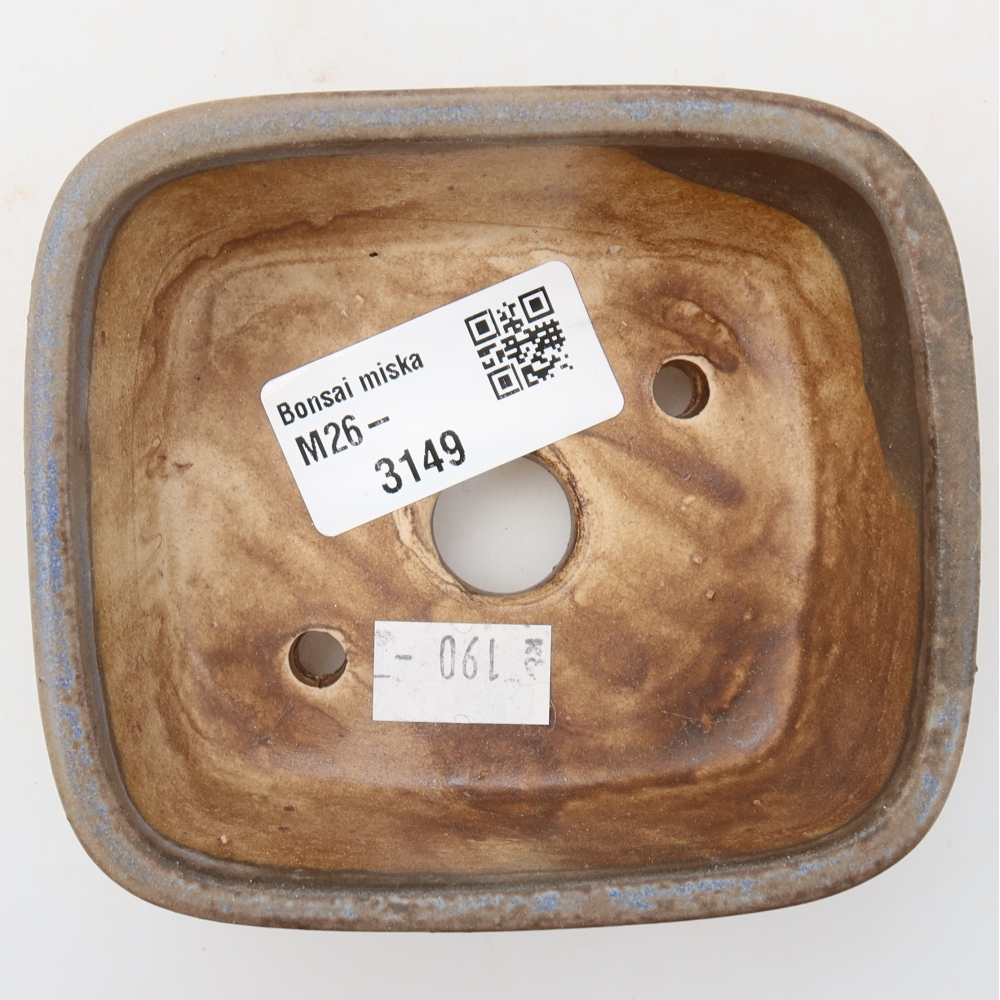 Ceramiczna miseczka do bonsai 10 x 8,5 x 4 cm, kolor niebieski