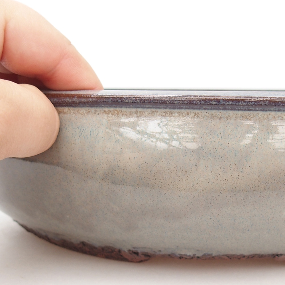Ceramiczna miska na bonsai 26 x 26 x 6,5 cm, szara