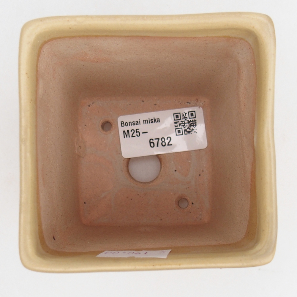 Ceramiczna miska do bonsai 7,5 x 7,5 x 10 cm, kolor beżowy