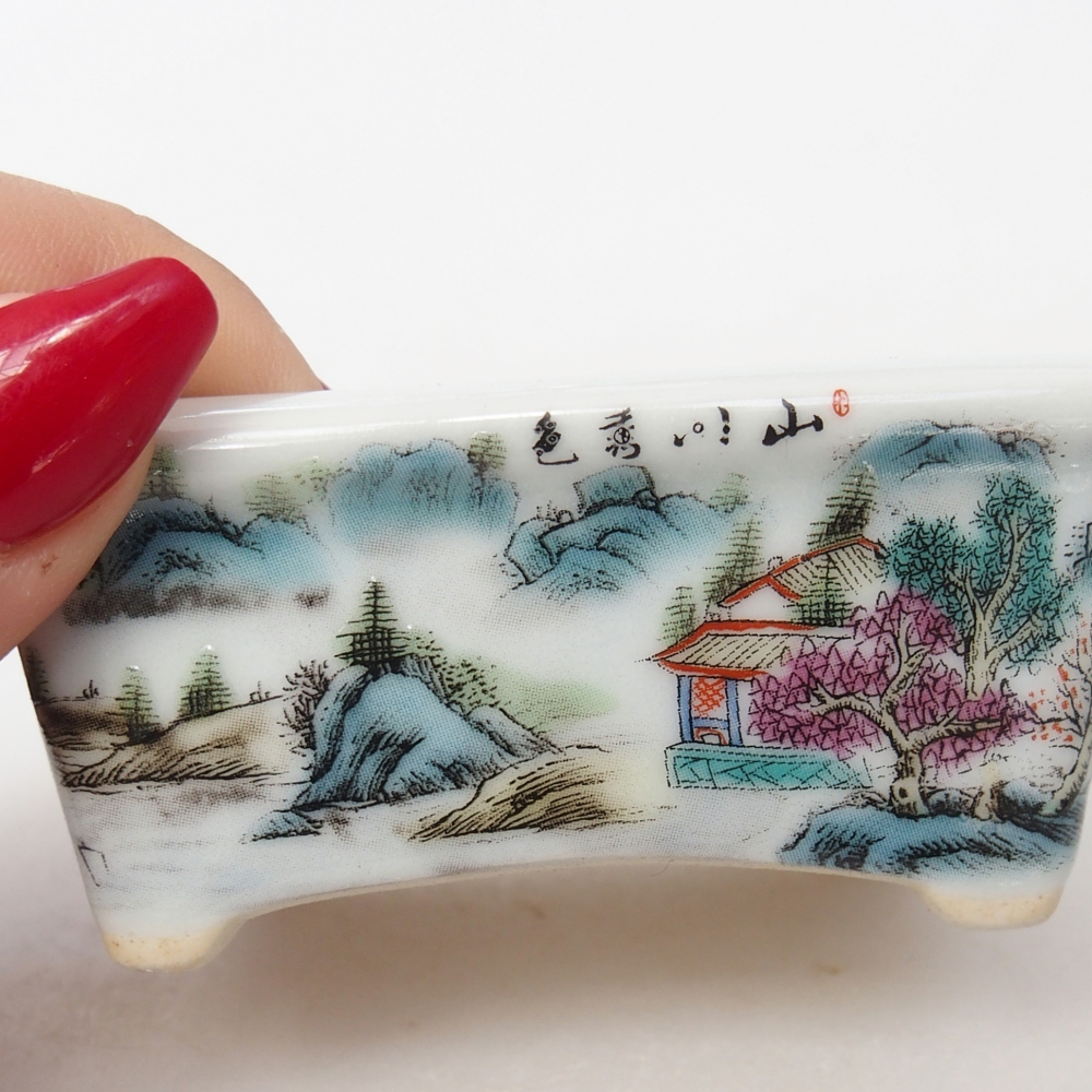 Mini miska do bonsai 8 x 6,5 x 3,5 cm, biała