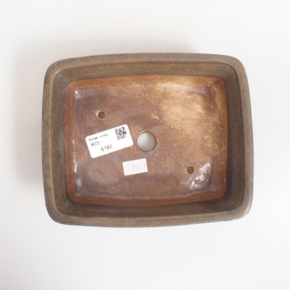 Ceramiczna miska do bonsai 17,5 x 14 x 5 cm, kolor brązowy