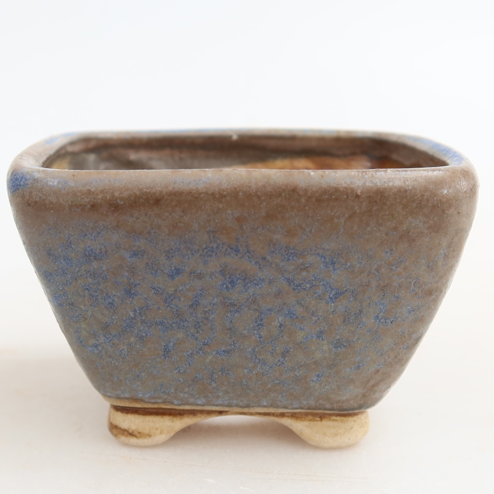 Ceramiczna miska do bonsai 6 x 6 x 4 cm, kolor niebieski