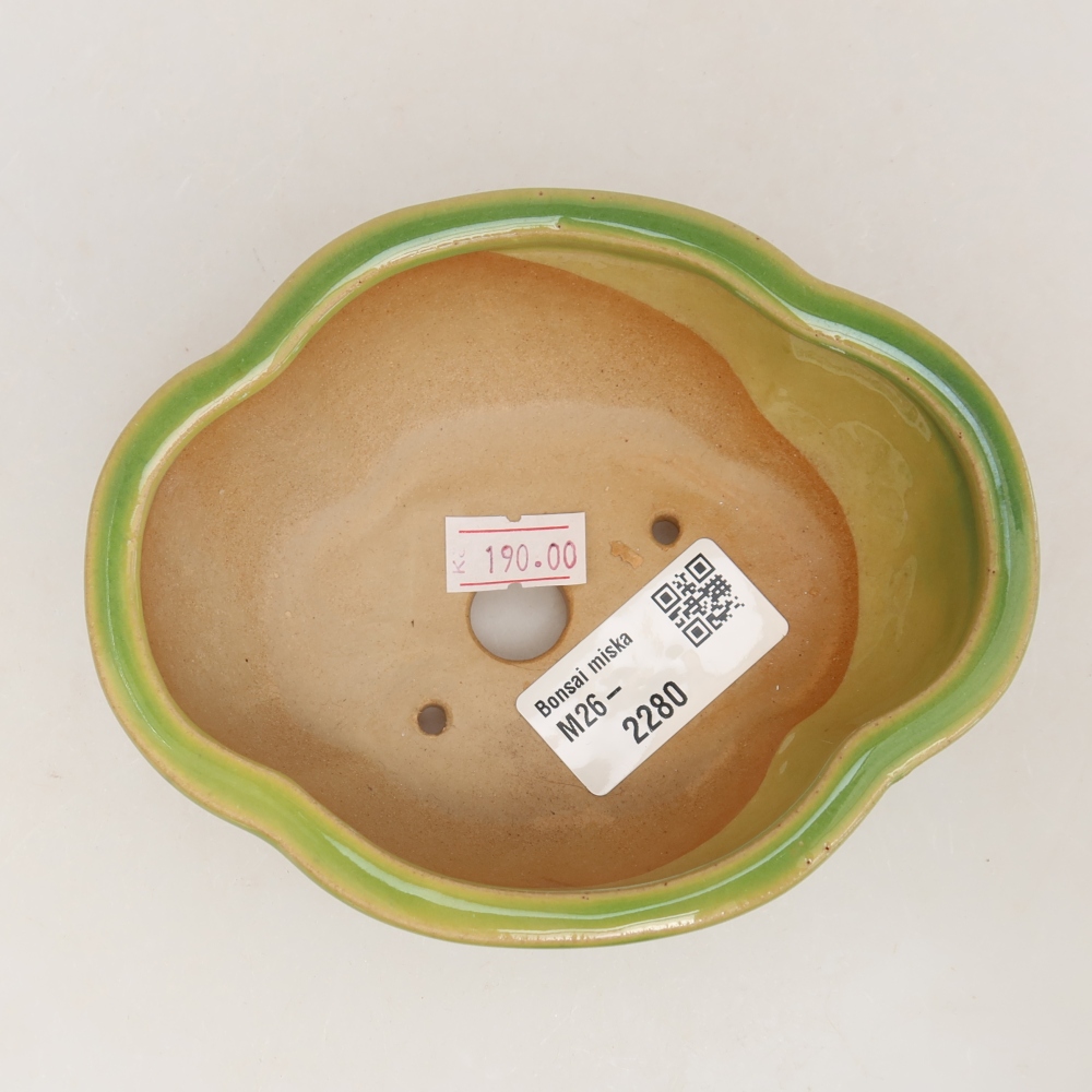 Ceramiczna miska do bonsai 12,5 x 10,5 x 4,5 cm, kolor zielony