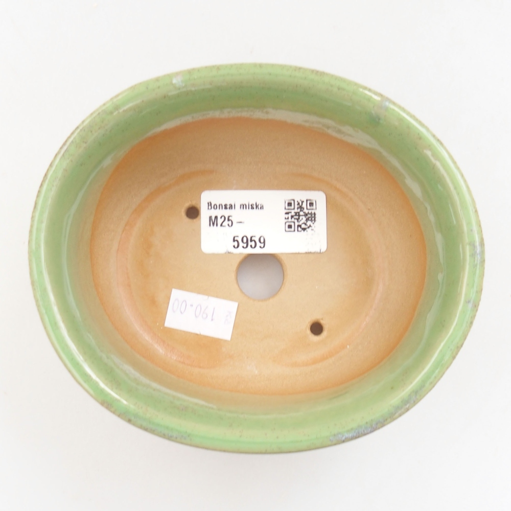 Ceramiczna miska bonsai 12,5 x 10,5 x 5,5 cm, kolor zielony