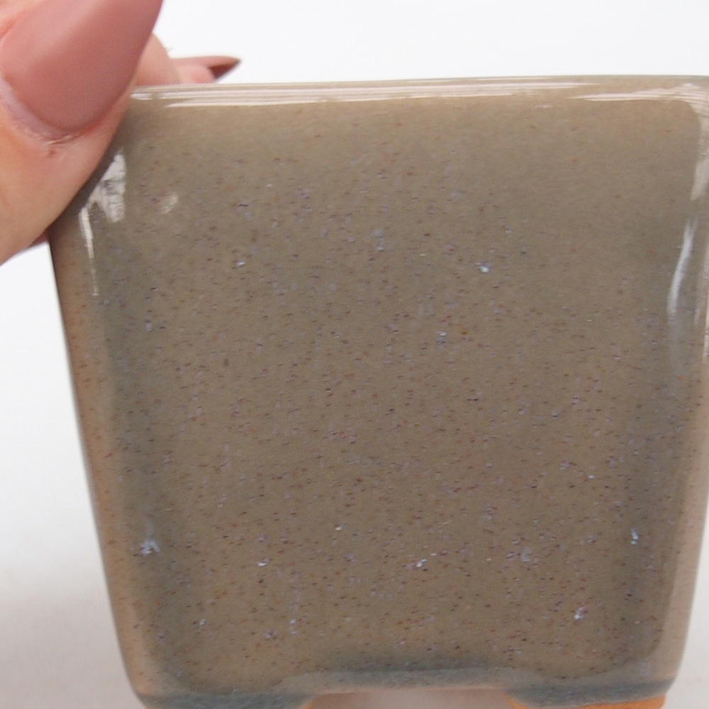 Ceramiczna miska na bonsai 7,5 x 7,5 x 7 cm, szara