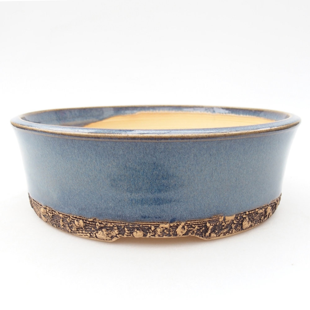 Ceramiczna miska bonsai 19,5 x 19,5 x 6,5 cm, kolor niebieski