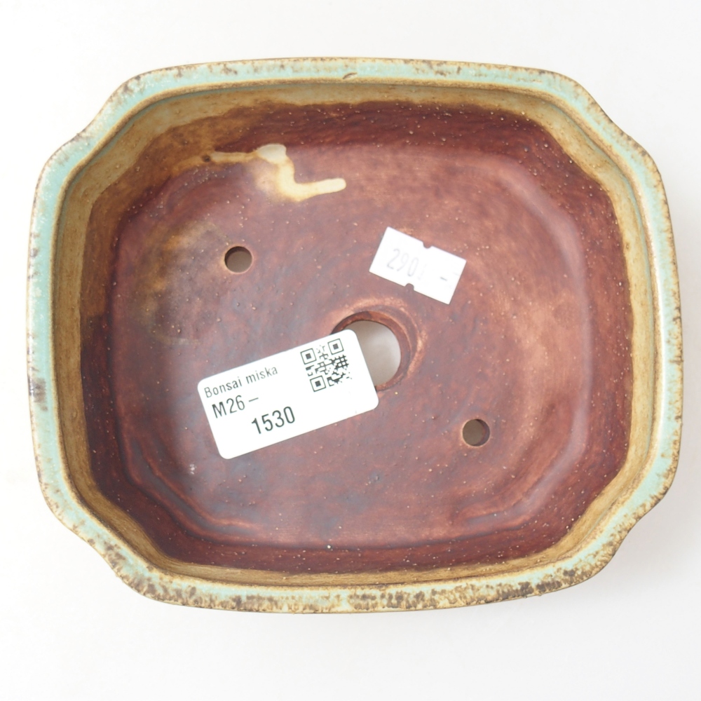 Ceramiczna miska do bonsai 14 x 12 x 4,5 cm, zielona