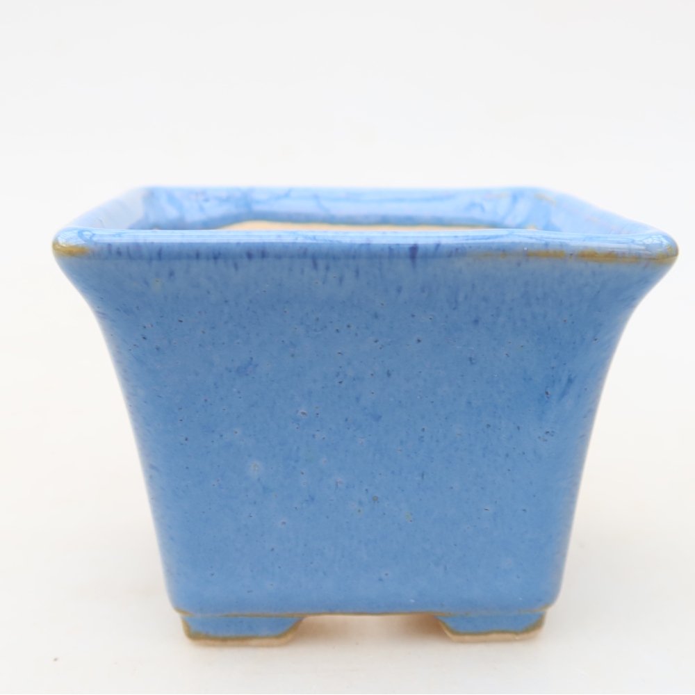 Ceramiczna miseczka do bonsai 6,5 x 6,5 x 5 cm, kolor niebieski