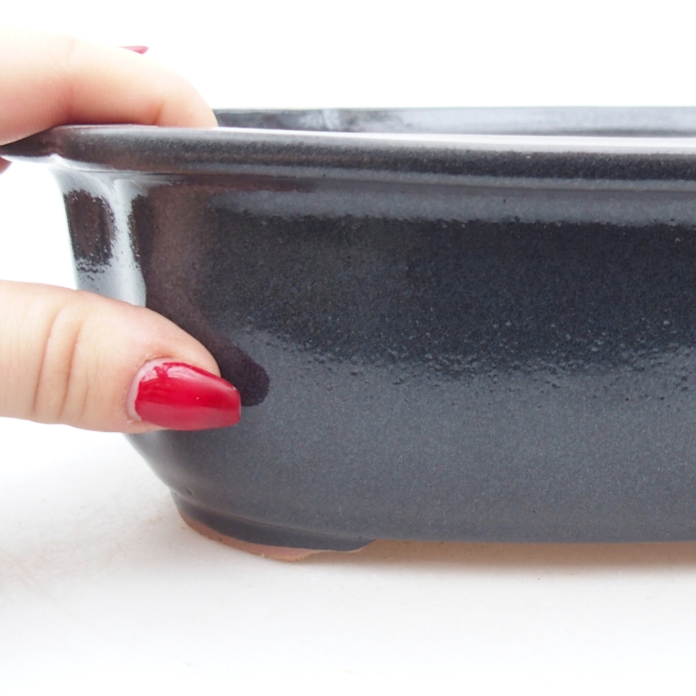 Ceramiczna miska do bonsai 25 x 21 x 7,5 cm, szara