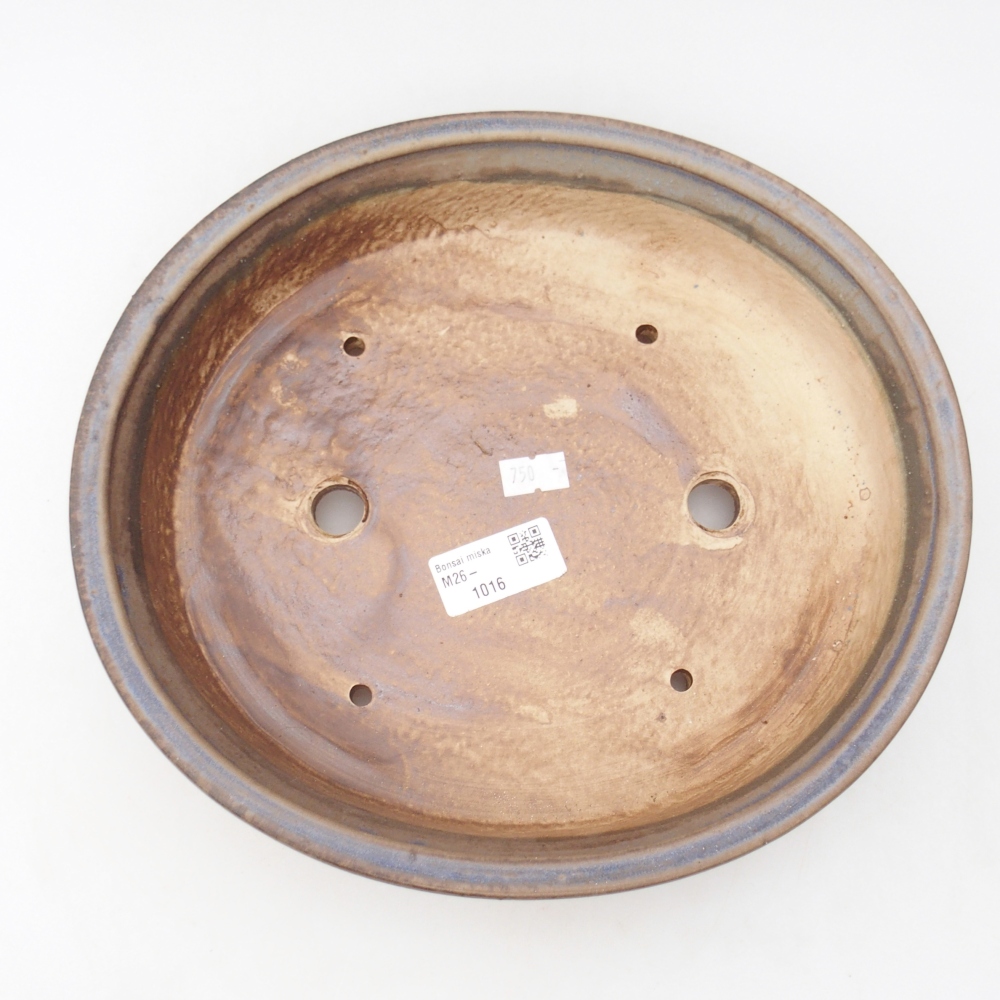 Ceramiczna miska na bonsai 26 x 23,5 x 5,5 cm, kolor niebieski