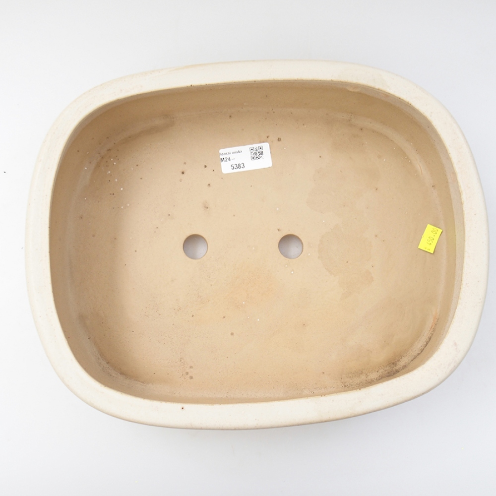 Ceramiczna miska bonsai 31,5 x 26 x 8 cm, kolor beżowy